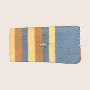 Cream Baby Blue Stripe Cotton Blanket